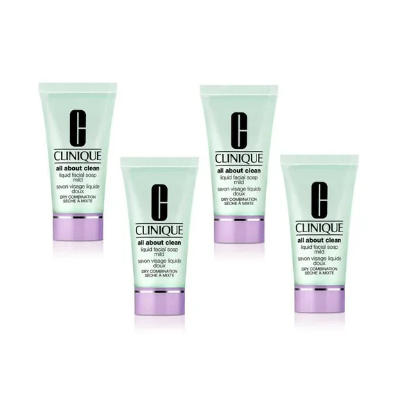 CLINIQUE All About Clean Liquid Facial Soap Mild 1oz/30ml each Bundle of 4 - Picture 1 of 3